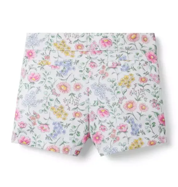 Janie and Jack Matching Sets|Skirts & Shorts-Floral Canvas Short white floral