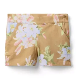 Janie and Jack Matching Sets|Skirts & Shorts-Floral Canvas Short iced latte floral
