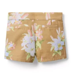 Janie and Jack Matching Sets|Skirts & Shorts-Floral Canvas Short iced latte floral