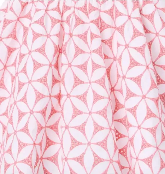 Janie and Jack Dresses-Floral Eyelet Flutter Sleeve Dress blooming pink floral