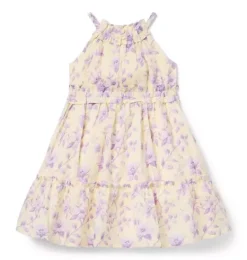 Janie and Jack Dresses-Floral Halter Ruffle Dress freshwater pearl floral