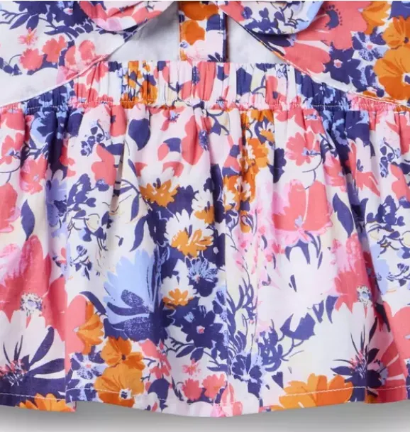 Janie and Jack Matching Sets|Sleeveless Tops-Floral Peplum Top white floral