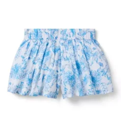 Janie and Jack Skirts & Shorts-Floral Pleated Breeze Short kingfisher blue floral