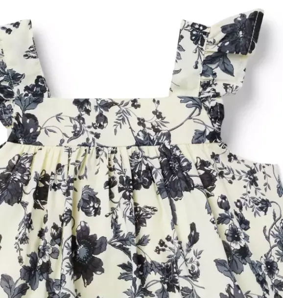 Janie and Jack Matching Sets|Sleeveless Tops-Floral Pleated Top freshwater pearl floral