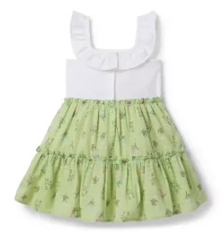 Janie and Jack Dresses-Floral Ruffle Dress green fields floral