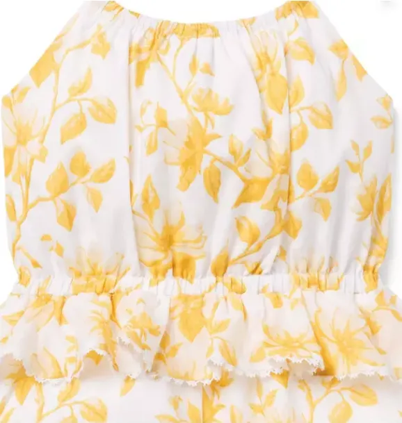 Janie and Jack Rompers & Jumpsuits-Floral Ruffle Romper harvest yellow floral
