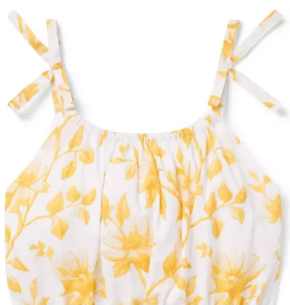Janie and Jack Rompers & Jumpsuits-Floral Ruffle Romper harvest yellow floral