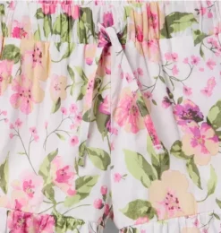 Janie and Jack Matching Sets|Skirts & Shorts-Floral Ruffle Short jet ivory floral