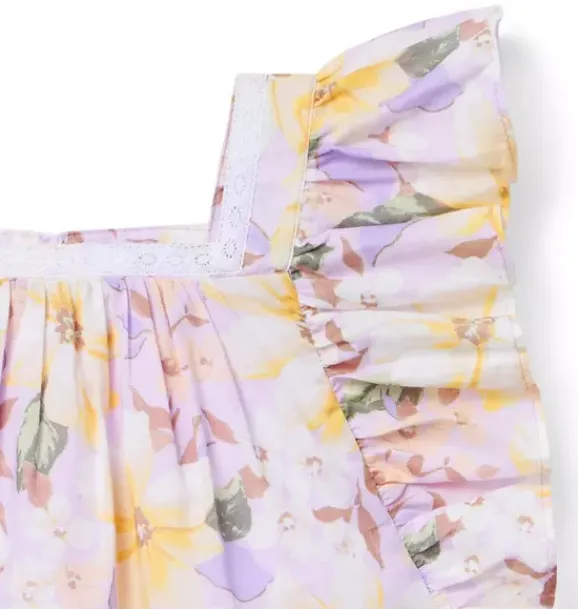 Janie and Jack Matching Sets|Short Sleeve Tops-Floral Ruffle Sleeve Top lavish lilac floral