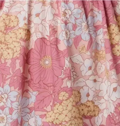 Janie and Jack Dresses-Floral Smocked Puff Sleeve Dress cocoa pink floral