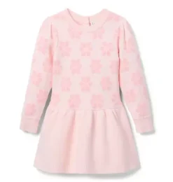 Janie and Jack Dresses-Floral Sweater Dress pale rose floral