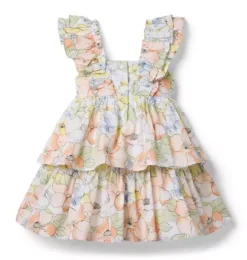 Janie and Jack Dresses|Swim Outfits-Floral Tiered Dress white floral