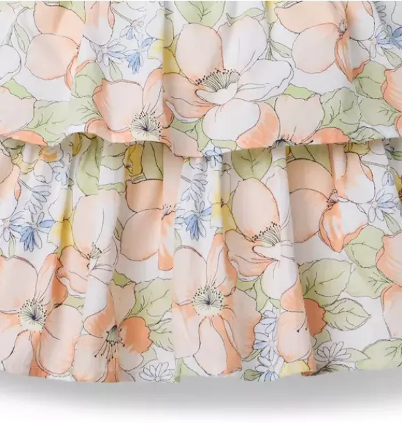 Janie and Jack Dresses|Swim Outfits-Floral Tiered Dress white floral