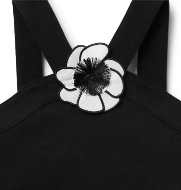 Janie and Jack Sleeveless Tops-Flower Peplum Top jj black