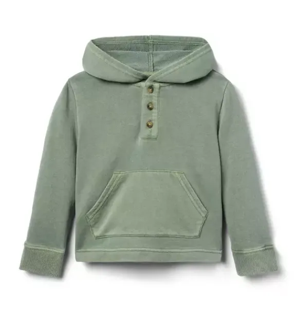 Janie and Jack Matching Sets|Sweaters & Sweatshirts-French Terry Hooded Sweatshirt coastline green