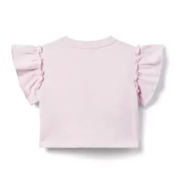 Janie and Jack Sweaters & Sweatshirts|Short Sleeve Tops-French Terry Ruffle Top pink dream heather