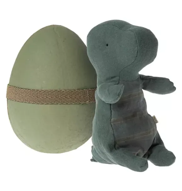 Janie and Jack Stuffed Animals-Gantosaurus in egg, Small - dark petrol