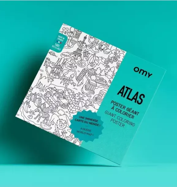 Janie and Jack Art Supplies|Playroom-Giant Coloring Poster Atlas blue-green