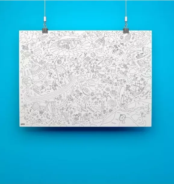 Janie and Jack Art Supplies|Playroom-Giant Coloring Poster Cosmos blue