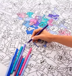 Janie and Jack Art Supplies|Playroom-Giant Coloring Poster Kitty purple