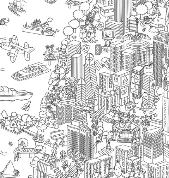 Janie and Jack Art Supplies|Playroom-Giant Coloring Poster NY red