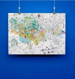 Janie and Jack Art Supplies|Playroom-Giant Coloring Poster USA blue