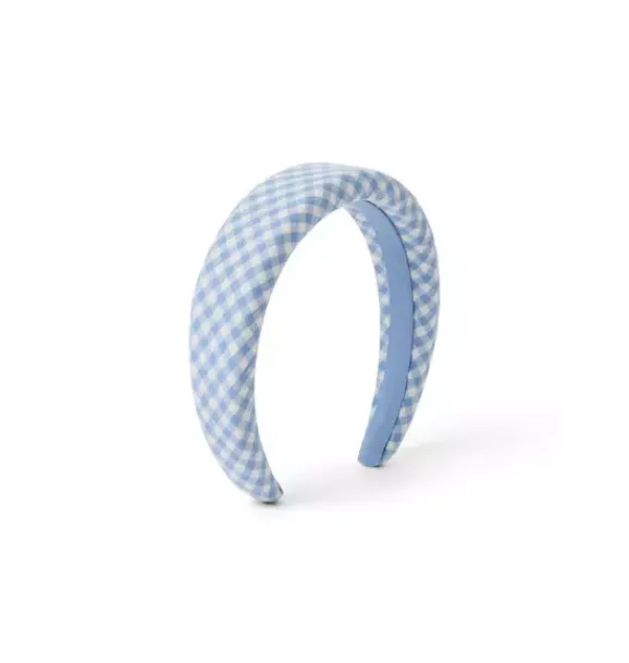 Janie and Jack Hair-Gingham Headband deep sapphire gingham