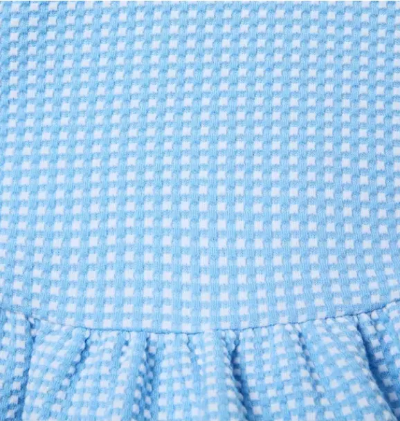 Janie and Jack Dresses-Gingham Jacquard Dress blue stream gingham