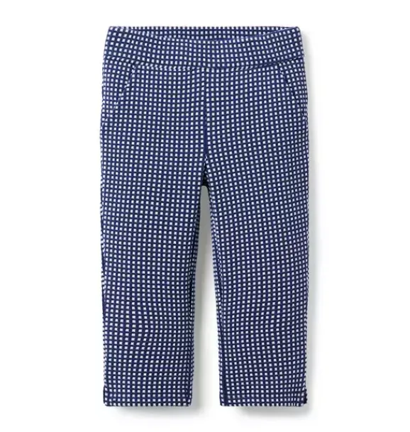 Janie and Jack Pants|Matching Sets-Gingham Jacquard Pant deep sapphire gingham