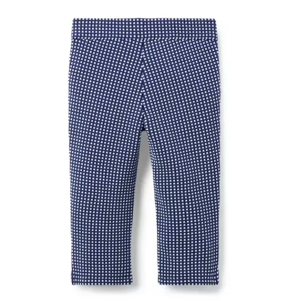 Janie and Jack Pants|Matching Sets-Gingham Jacquard Pant deep sapphire gingham