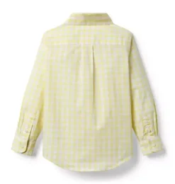 Janie and Jack Shirts|Suiting-Gingham Poplin Shirt yellow moon gingham