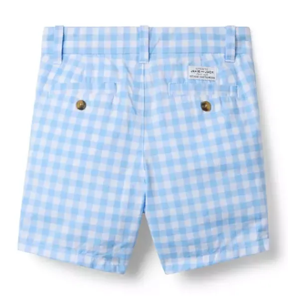 Janie and Jack Shorts-Gingham Poplin Short breezy blue gingham