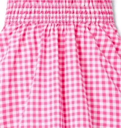 Janie and Jack Dresses-Gingham Smocked Dress pink melon gingham