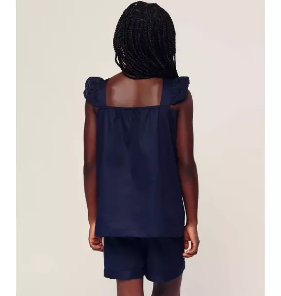 Janie and Jack Kids Pajamas|Petite Plume-Girl's Twill Clara Short Set in navy