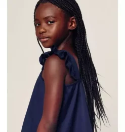Janie and Jack Kids Pajamas|Petite Plume-Girl's Twill Clara Short Set in navy