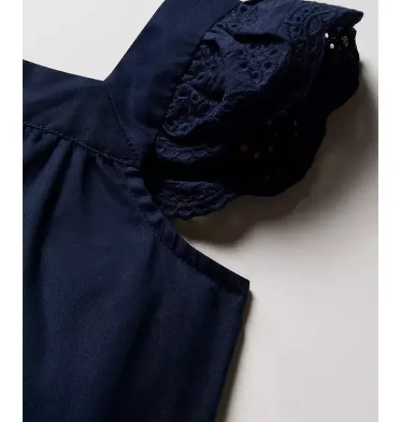 Janie and Jack Kids Pajamas|Petite Plume-Girl's Twill Clara Short Set in navy