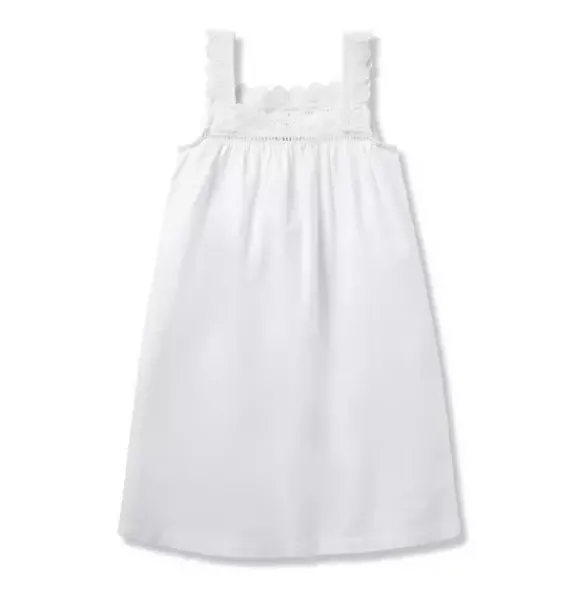 Janie and Jack Kids Pajamas|Petite Plume-Girl's Twill Esme Nightgown in white