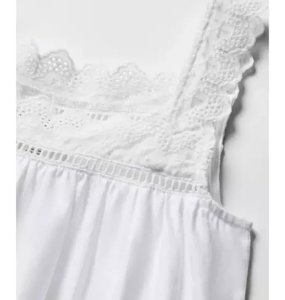 Janie and Jack Kids Pajamas|Petite Plume-Girl's Twill Esme Nightgown in white