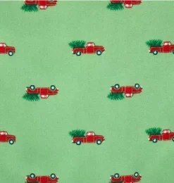 Janie and Jack Pajamas-Good Night Classic Pajama In Holiday Truck light green holiday truck