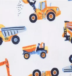 Janie and Jack Pajama Sets|Family Matching Pajamas-Good Night Pajama In Construction Trucks white construction truck