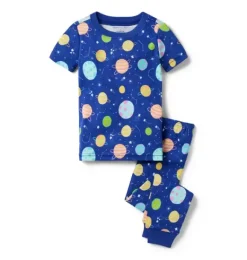 Janie and Jack Pajamas|Pajama Sets-Good Night Pajama In Space Dreams true blue space dreams