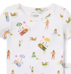 Janie and Jack Pajamas|Pajama Sets-Good Night Short Pajama In Beach Day white beach day