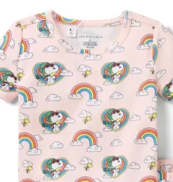 Janie and Jack Pajama Sets|Character Pajamas-Good Night Short Pajama In Peanuts Snoopy Rainbow pink confection snoopy rainbow