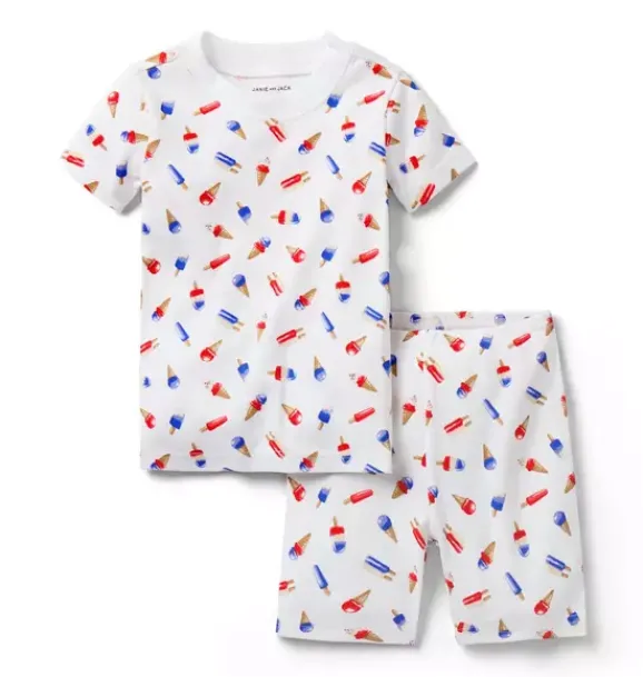 Janie and Jack Pajama Sets|Pajamas-Good Night Short Pajama In Popsicle white popsicle