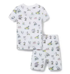 Janie and Jack Pajama Sets|Character Pajamas-Good Night Short Pajama In Peanuts Snoopy Vacation white snoopy vacation