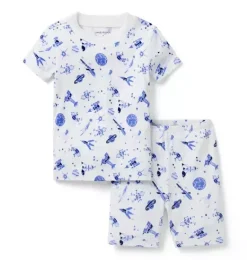 Janie and Jack Pajamas|Pajama Sets-Good Night Short Pajama In Space Launch white space launch