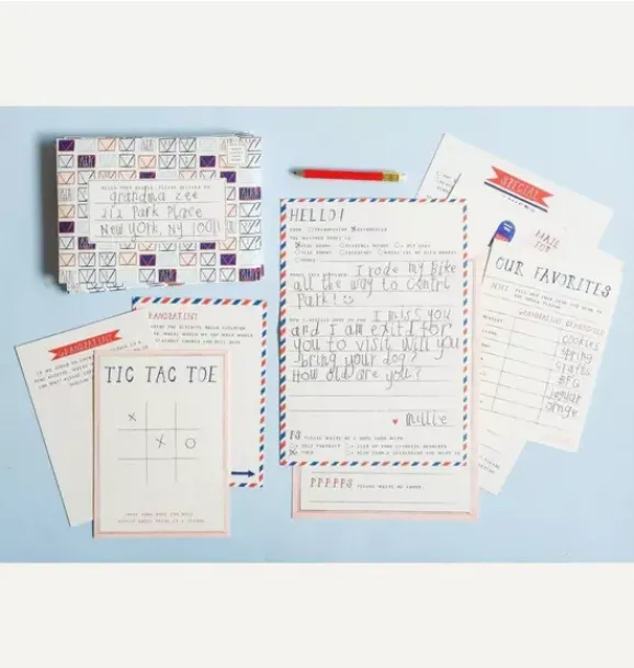 Janie and Jack Stationery-Grandparent + Grandchild Pen Pal Kit multi