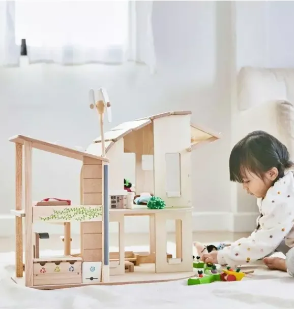 Janie and Jack Development Toys|Dolls-Green Dollhouse With Furniture multi