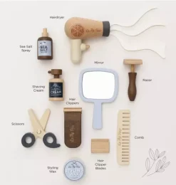 Janie and Jack Imaginary Play-Hairdresser and Barber Kit - 12 Piece wood