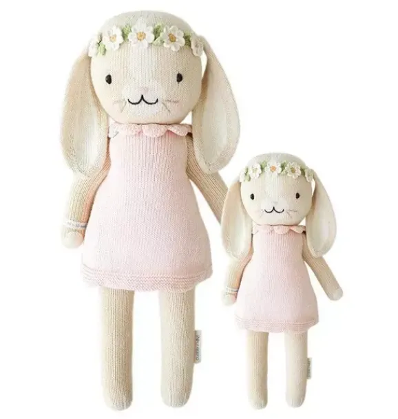 Janie and Jack Stuffed Animals-Hannah the bunny light/pastel pink